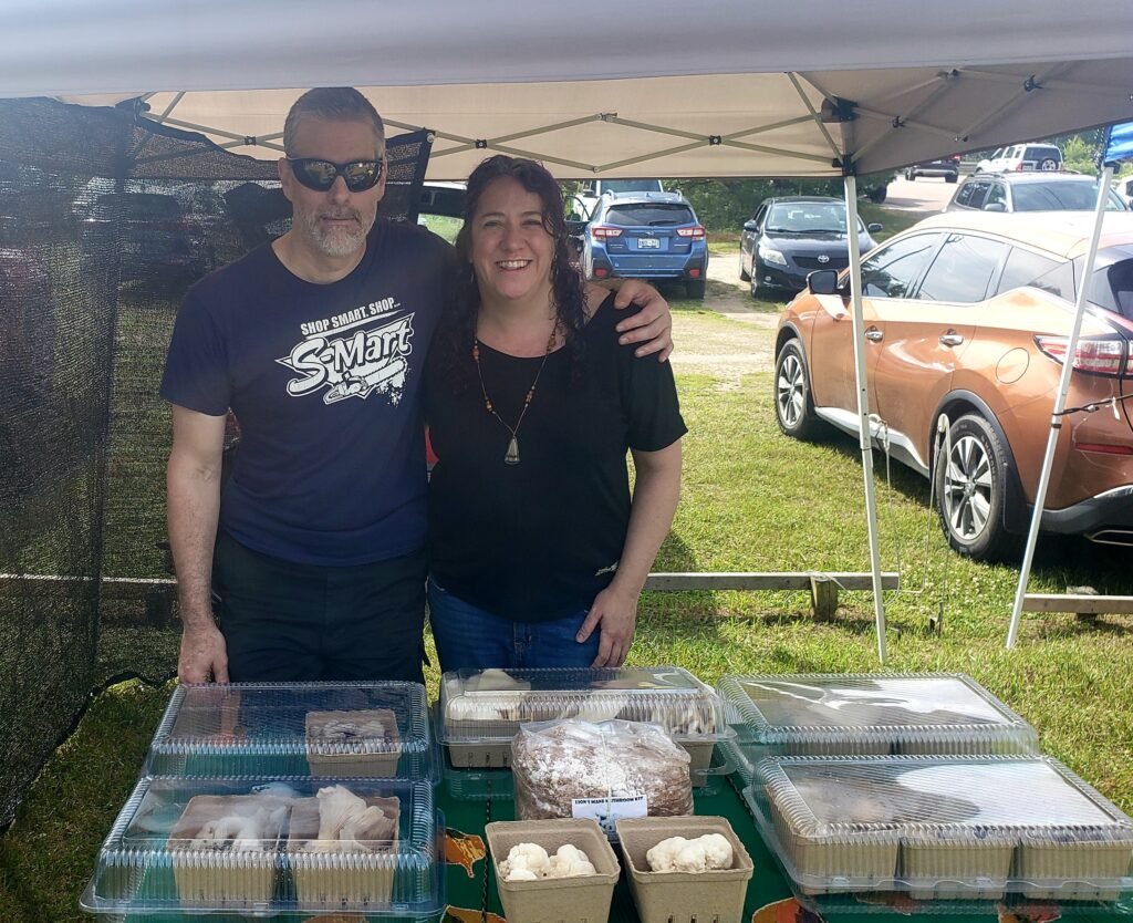 Us at Combermere farmers market